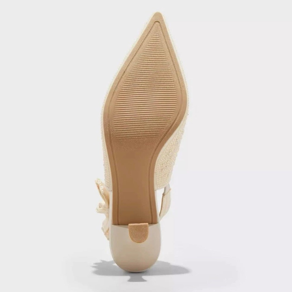 A New Day Women's Milan Pearl Slingback Heels - Ivory size 9.5 new in box! - Picture 2 of 4